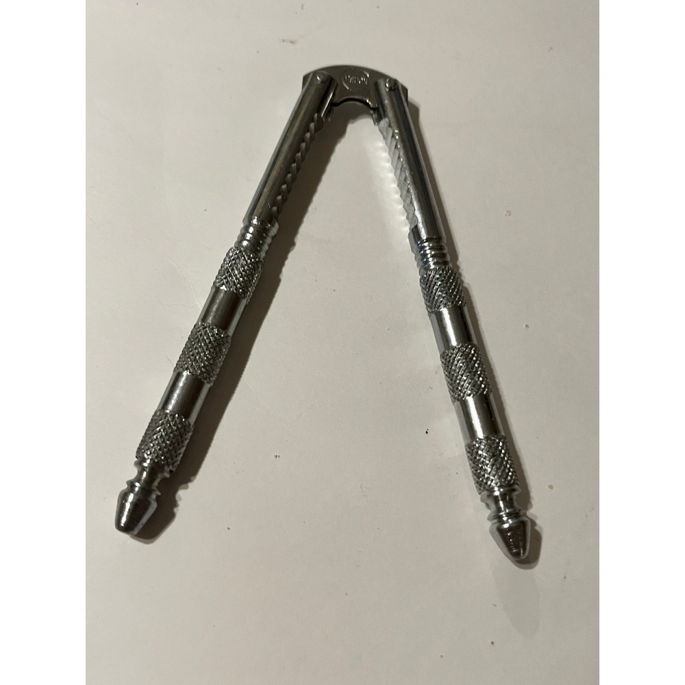 Vintage Huan Chrome Plated Steel Nutcracker Knurled Grip USA Made